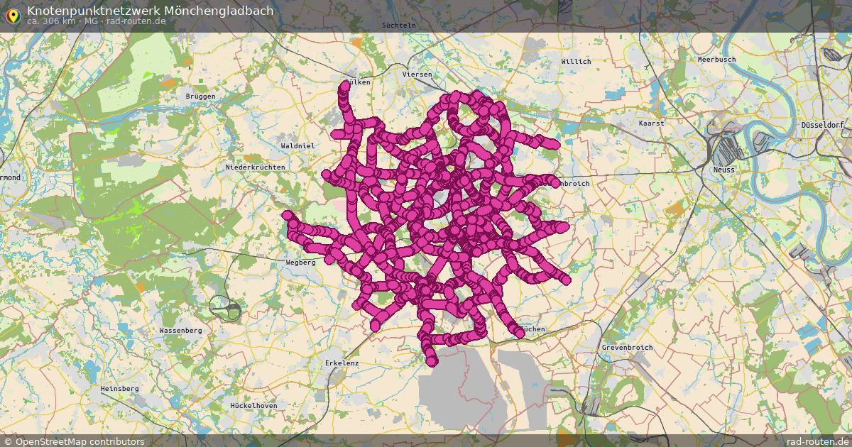 Knotenpunktnetzwerk Mönchengladbach (MG) – Fernradroute auf Rad-Routen.de