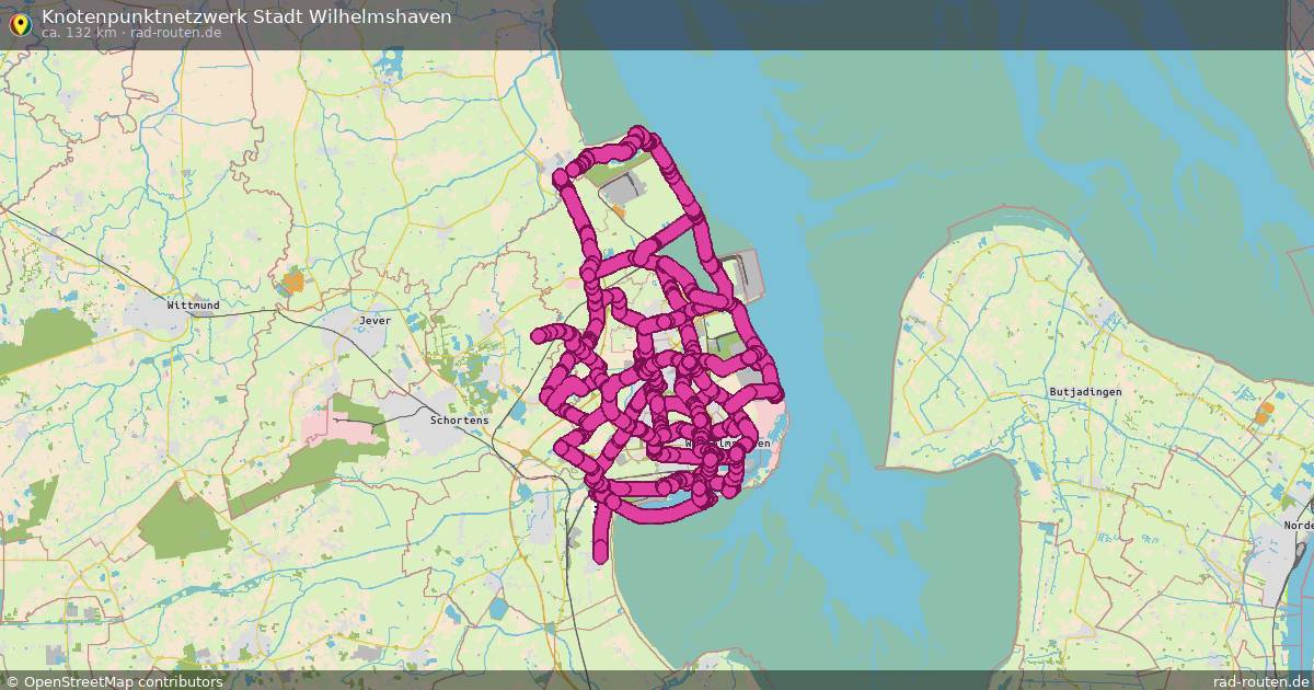 Knotenpunktnetzwerk Stadt Wilhelmshaven – Fernradroute auf Rad-Routen.de