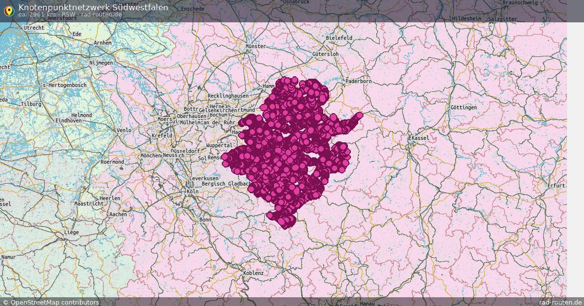 Knotenpunktnetzwerk Südwestfalen (RSW) – Fernradroute auf Rad-Routen.de