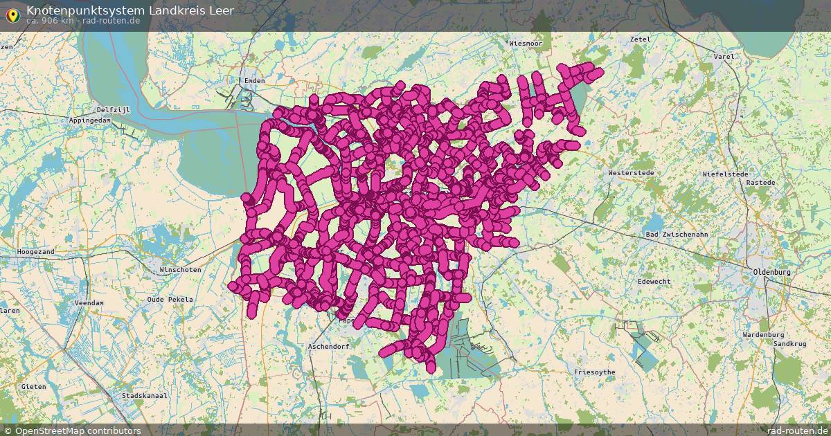 Knotenpunktsystem Landkreis Leer – Fernradroute auf Rad-Routen.de