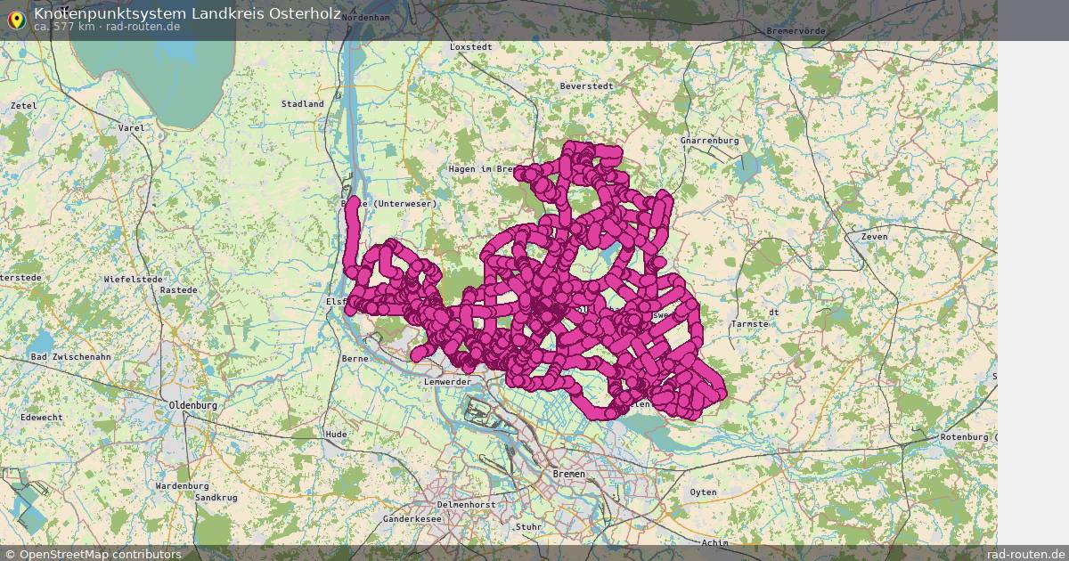Knotenpunktsystem Landkreis Osterholz – Fernradroute auf Rad-Routen.de