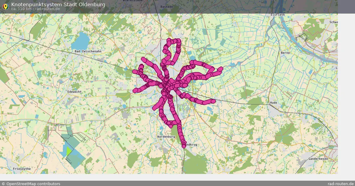 Knotenpunktsystem Stadt Oldenburg – Fernradroute auf Rad-Routen.de