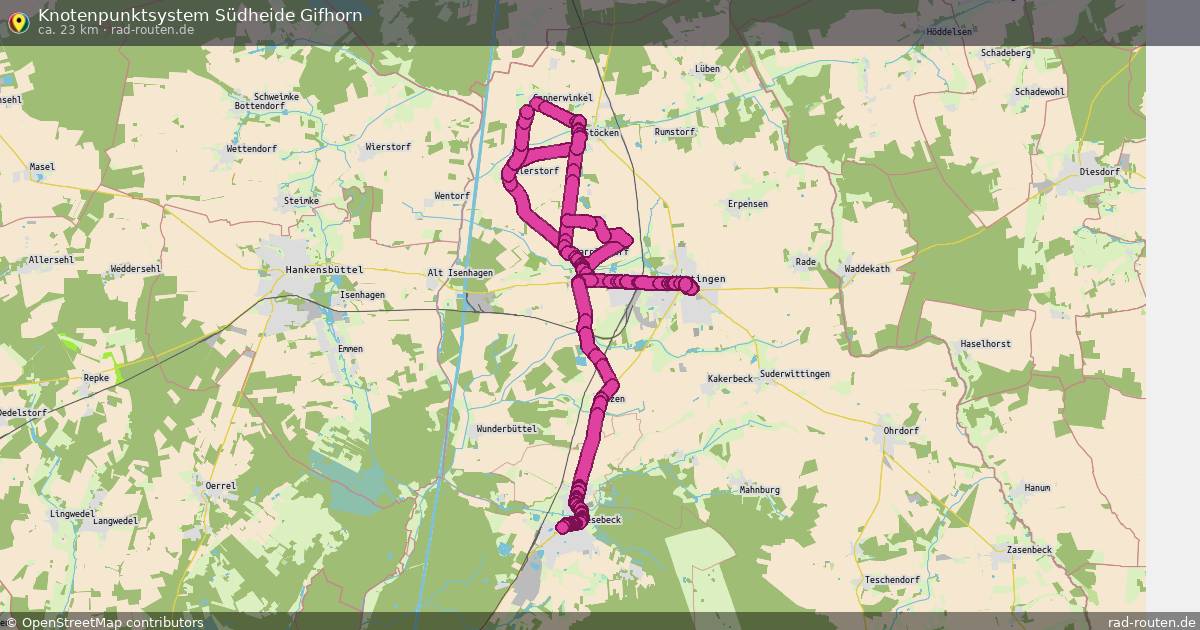 Knotenpunktsystem Südheide Gifhorn – Fernradroute auf Rad-Routen.de