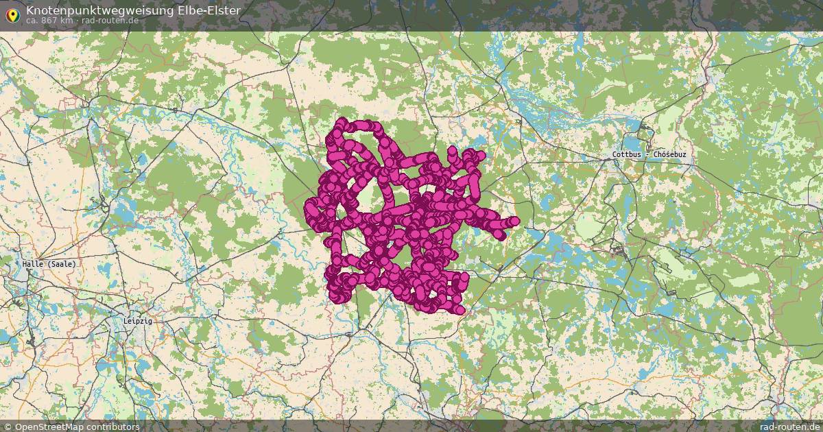 Knotenpunktwegweisung Elbe-Elster – Fernradroute auf Rad-Routen.de