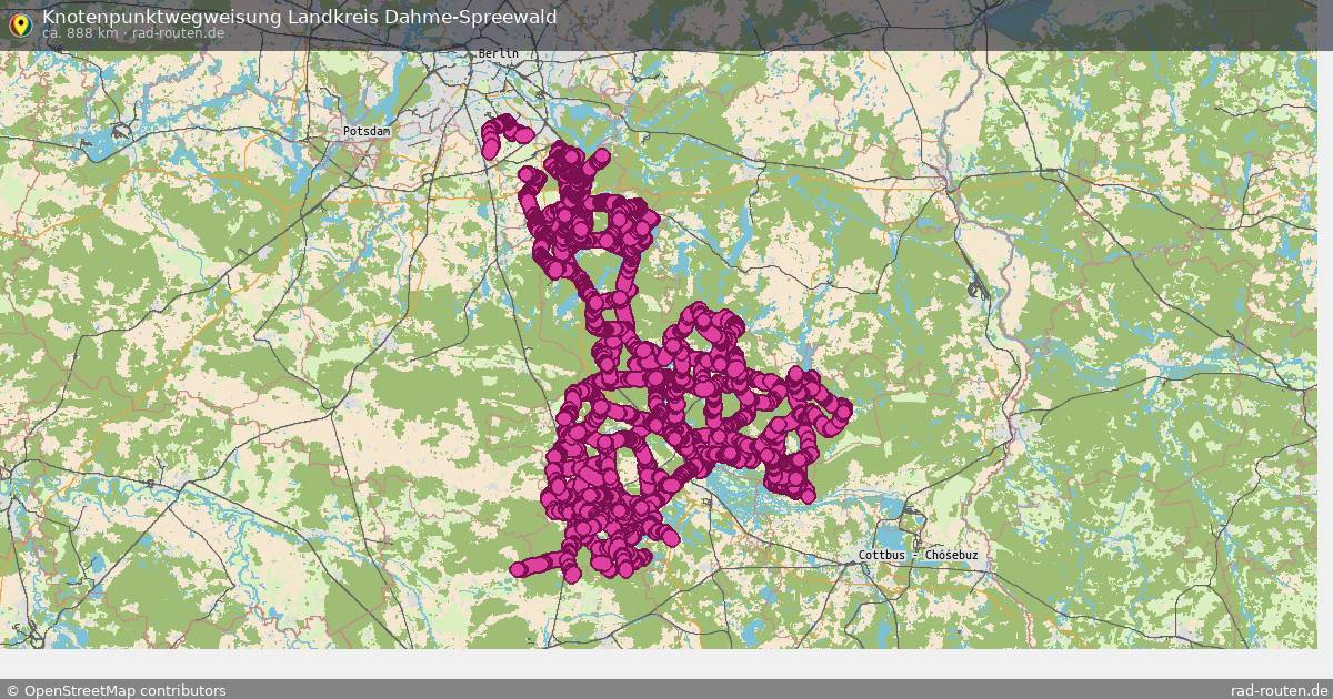 Knotenpunktwegweisung Landkreis Dahme-Spreewald – Fernradroute auf Rad-Routen.de