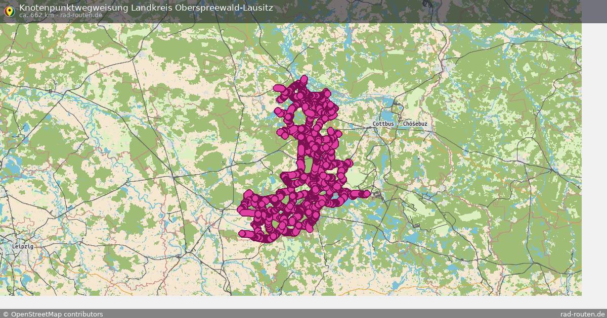 Knotenpunktwegweisung Landkreis Oberspreewald-Lausitz – Fernradroute auf Rad-Routen.de