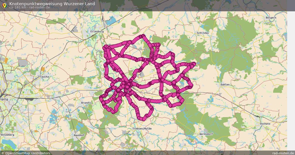 Knotenpunktwegweisung Wurzener Land – Fernradroute auf Rad-Routen.de