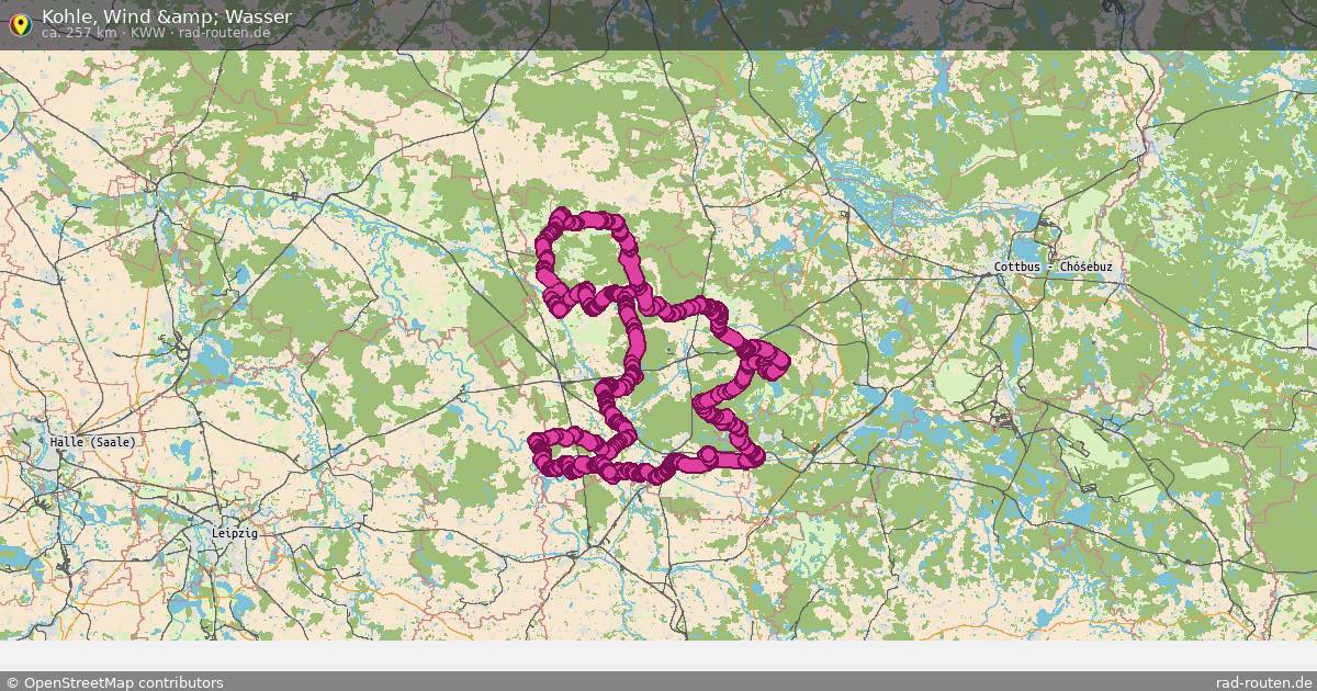 Kohle, Wind &amp; Wasser (KWW) – Fernradroute auf Rad-Routen.de