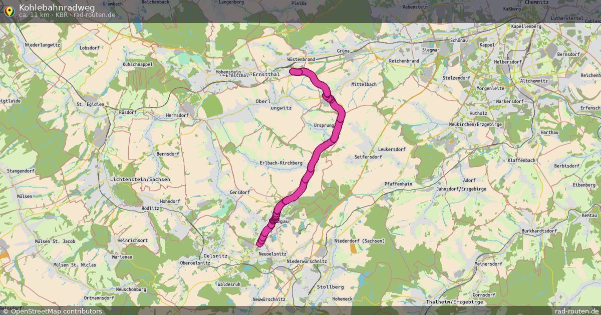 Kohlebahnradweg (KBR) – Fernradroute auf Rad-Routen.de