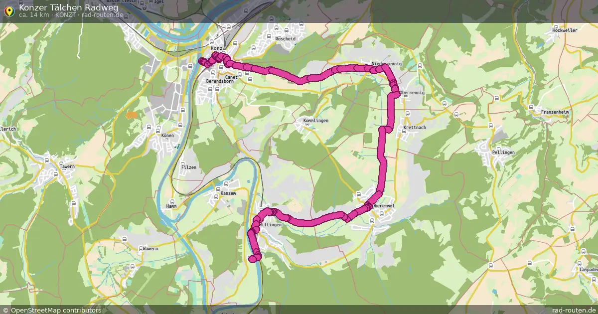 Konzer Tälchen Radweg (KonzT) – Fernradroute auf Rad-Routen.de