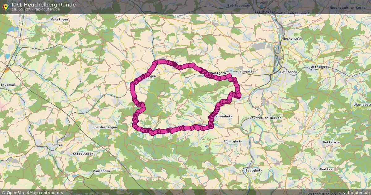 KR1 Heuchelberg-Runde – Fernradroute auf Rad-Routen.de