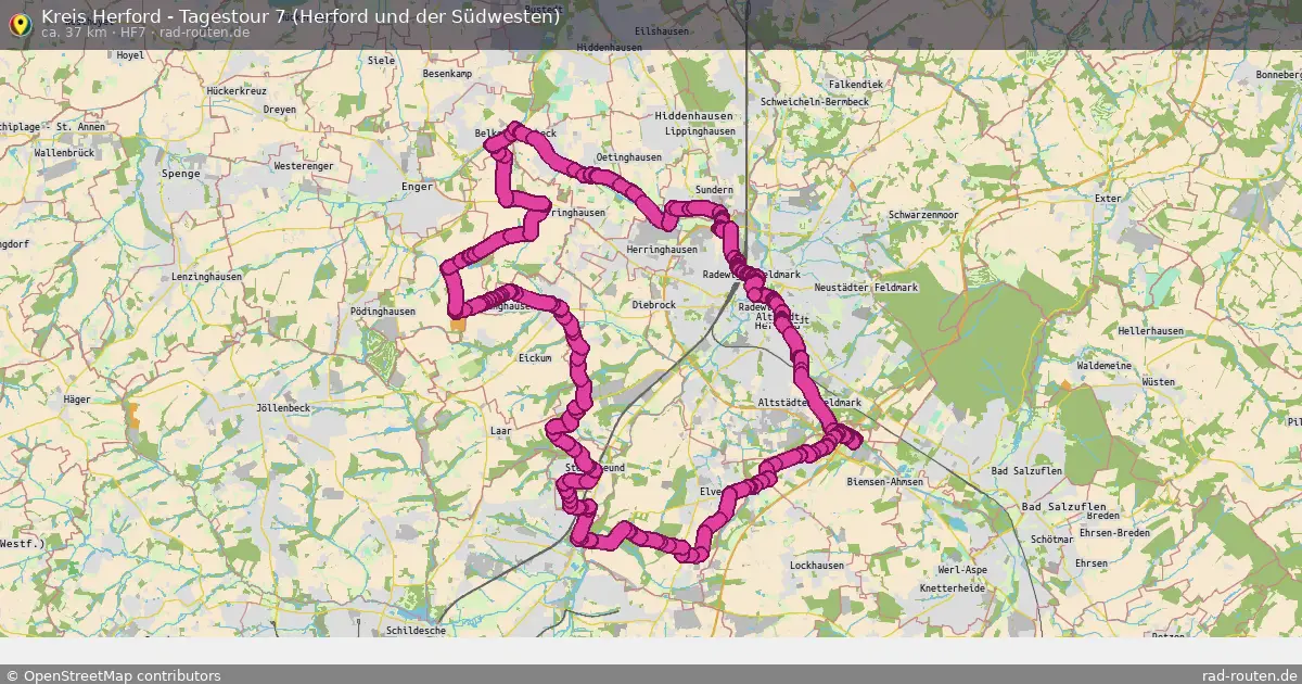 Kreis Herford - Tagestour 7 (Herford und der Südwesten) (HF7) – Fernradroute auf Rad-Routen.de