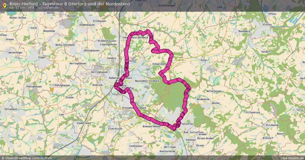 Kreis Herford - Tagestour 8 (Herford und der Nordosten) (HF8) – Fernradroute auf Rad-Routen.de