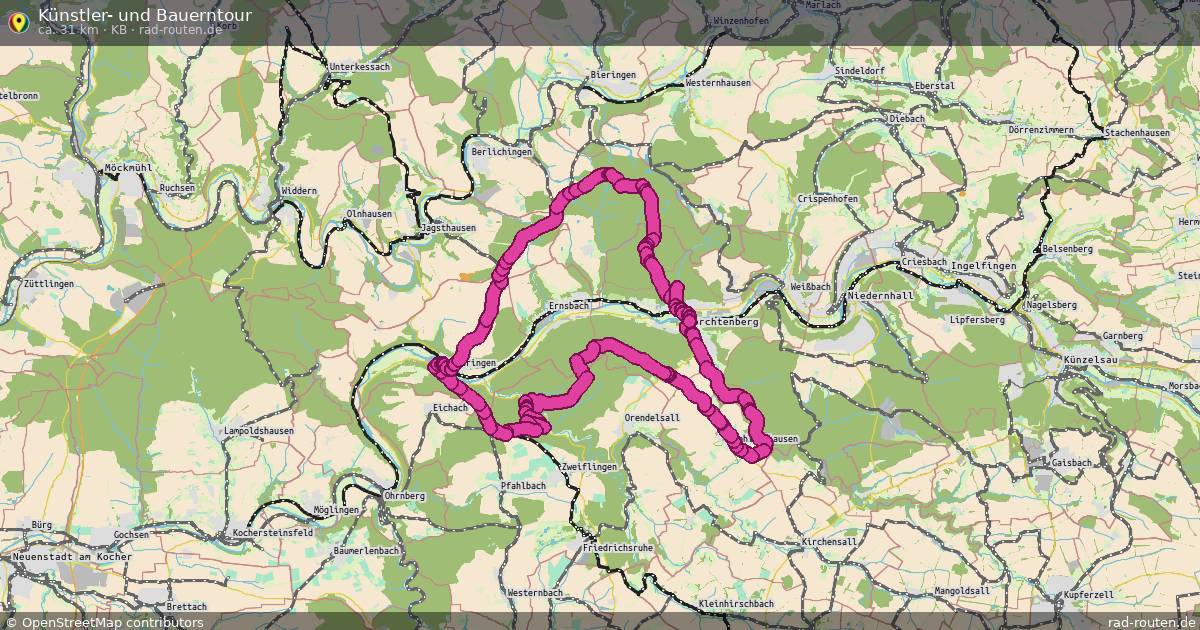 Künstler- und Bauerntour (KB) – Fernradroute auf Rad-Routen.de