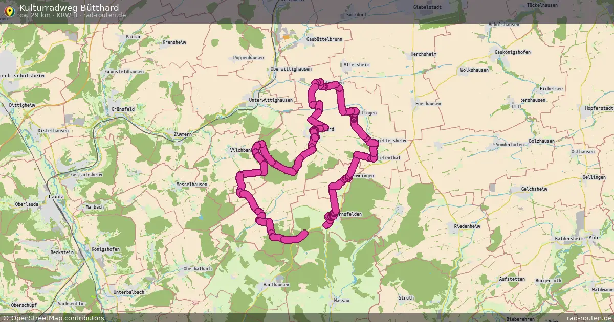 Kulturradweg Bütthard (KRW B) – Fernradroute auf Rad-Routen.de