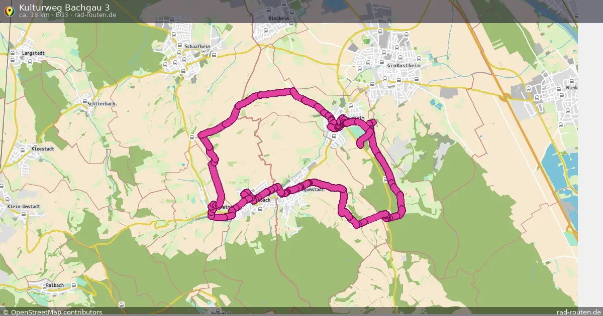 Kulturweg Bachgau 3 (BG3) – Fernradroute auf Rad-Routen.de