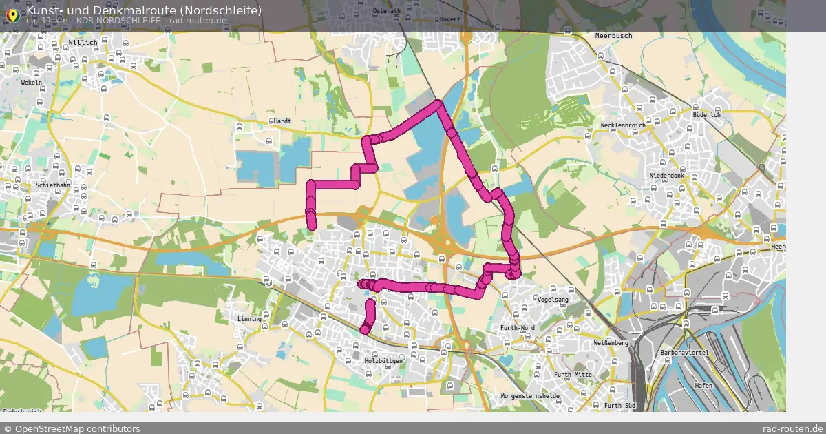 Kunst- und Denkmalroute (Nordschleife) (KDR Nordschleife) – Fernradroute auf Rad-Routen.de