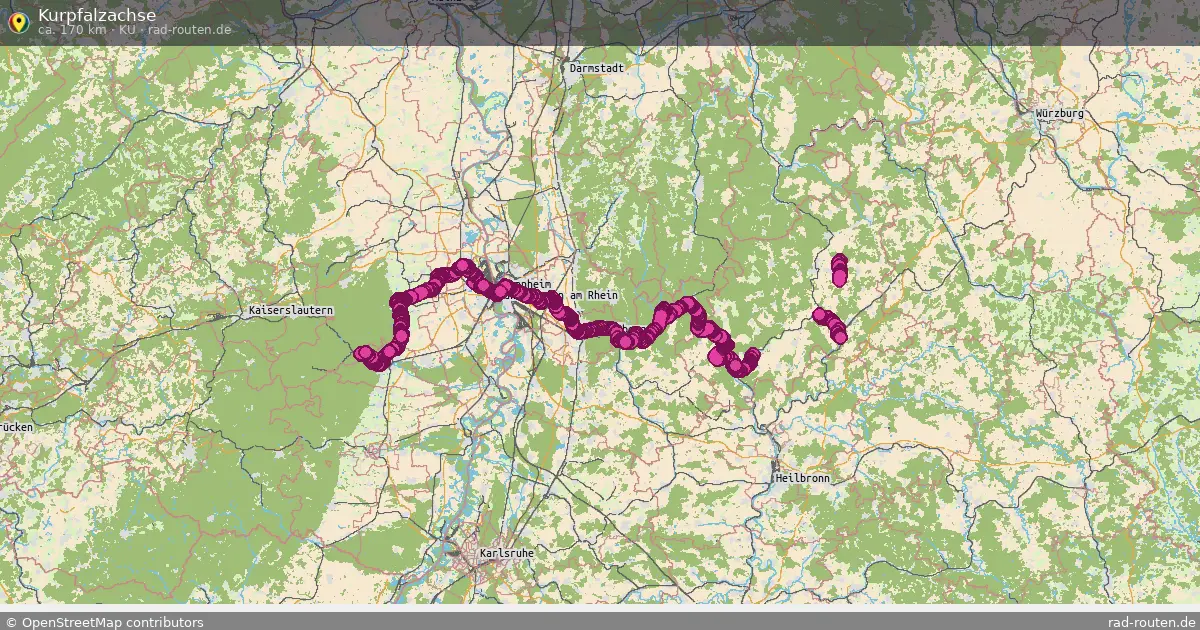 Kurpfalzachse (Ku) – Fernradroute auf Rad-Routen.de