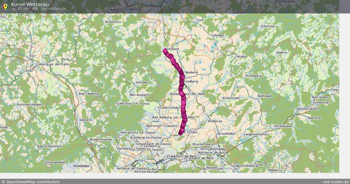 Kurze Wetterau (KW) – Fernradroute auf Rad-Routen.de