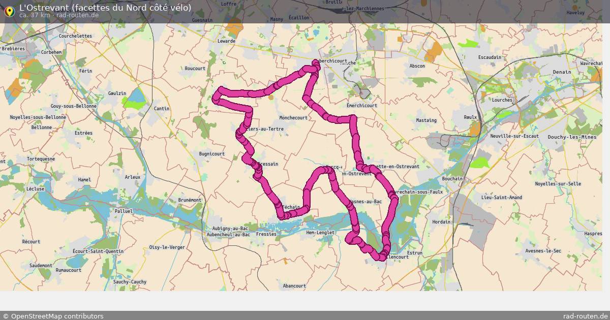 L'Ostrevant (facettes du Nord côté vélo) – Fernradroute auf Rad-Routen.de