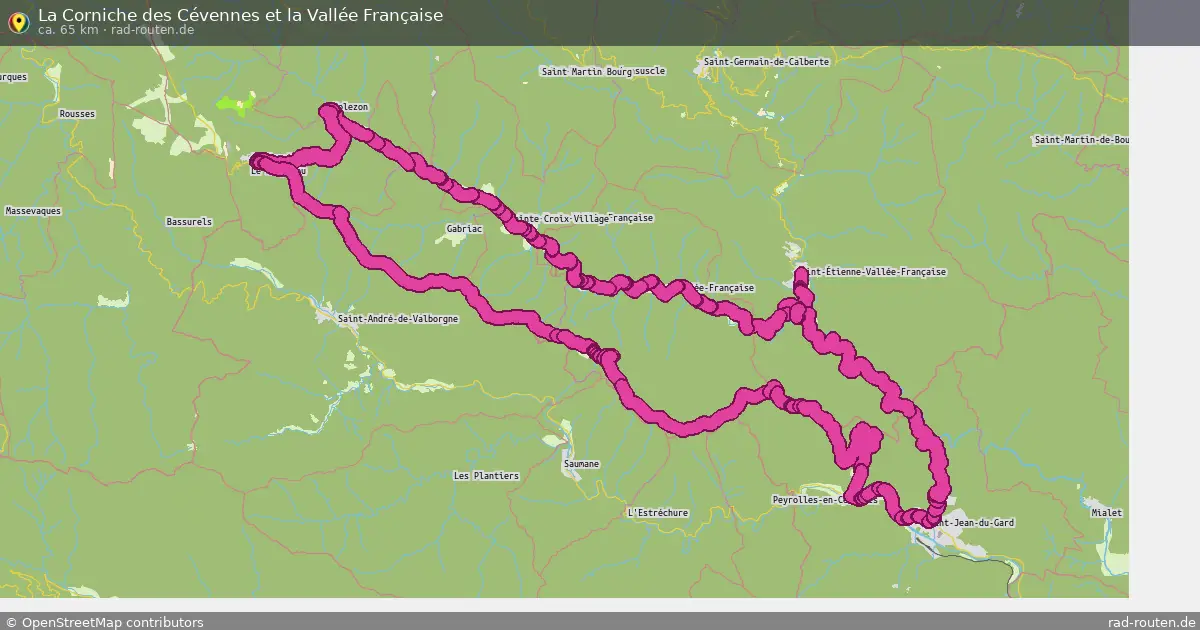 La Corniche des Cévennes et la Vallée Française – Fernradroute auf Rad-Routen.de