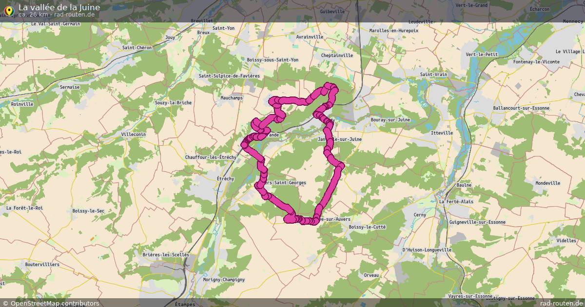 La vallée de la Juine – Fernradroute auf Rad-Routen.de