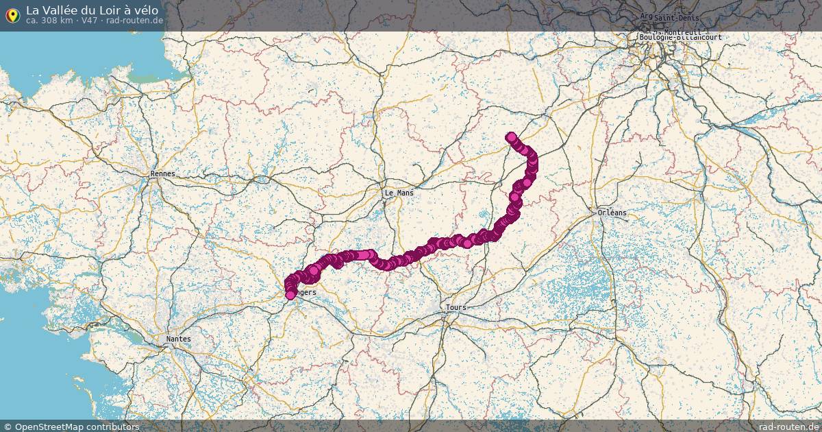 La Vallée du Loir à vélo (V47) – Fernradroute auf Rad-Routen.de