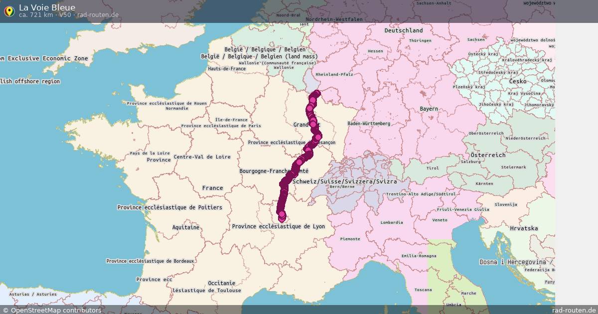 La Voie Bleue (V50) – Fernradroute auf Rad-Routen.de