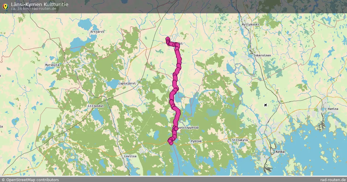 Länsi-Kymen Kultturitie – Fernradroute auf Rad-Routen.de