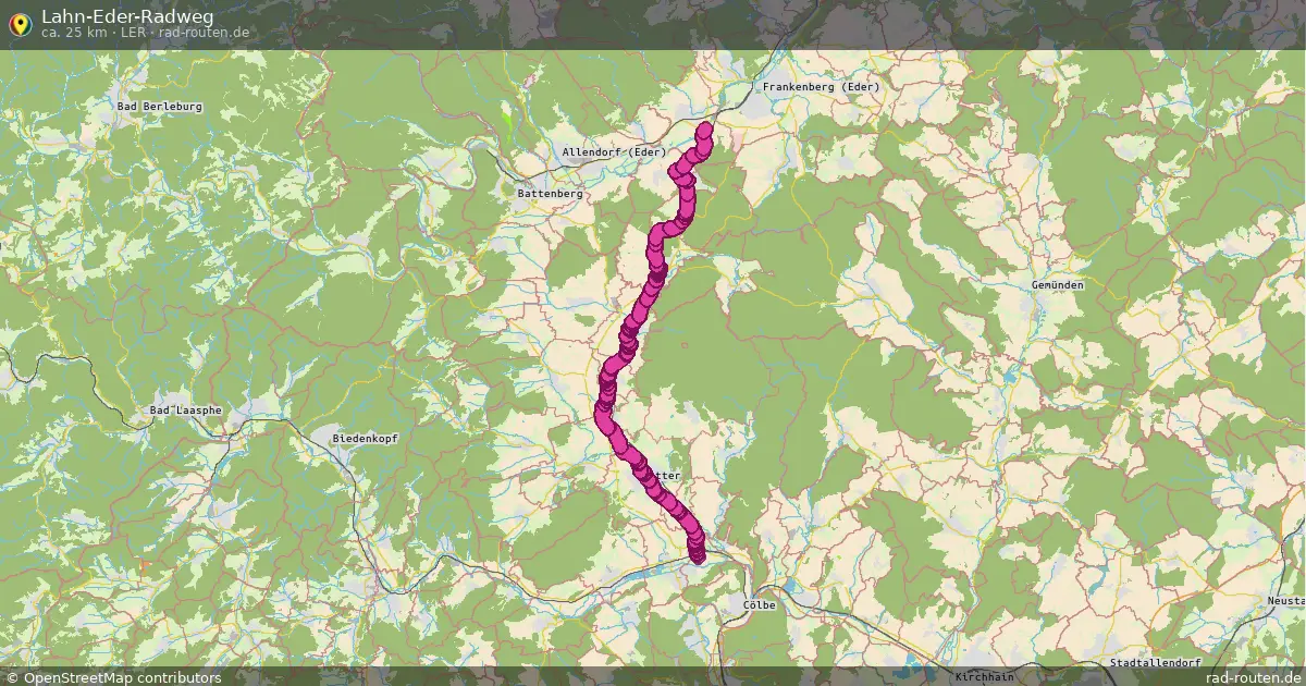 Lahn-Eder-Radweg (LER) – Fernradroute auf Rad-Routen.de