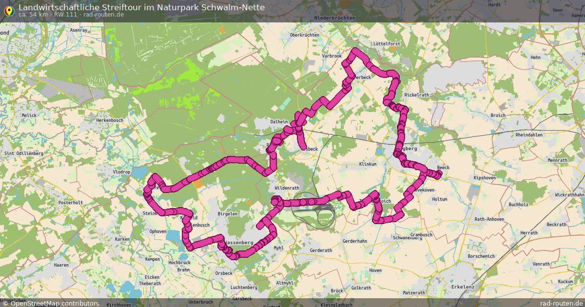 Landwirtschaftliche Streiftour im Naturpark Schwalm-Nette (RW 111) – Fernradroute auf Rad-Routen.de