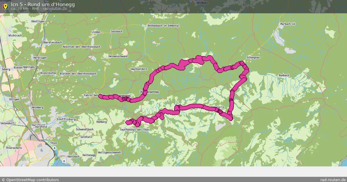 lcn 5 - Rund um d'Honegg (RHE) – Fernradroute auf Rad-Routen.de