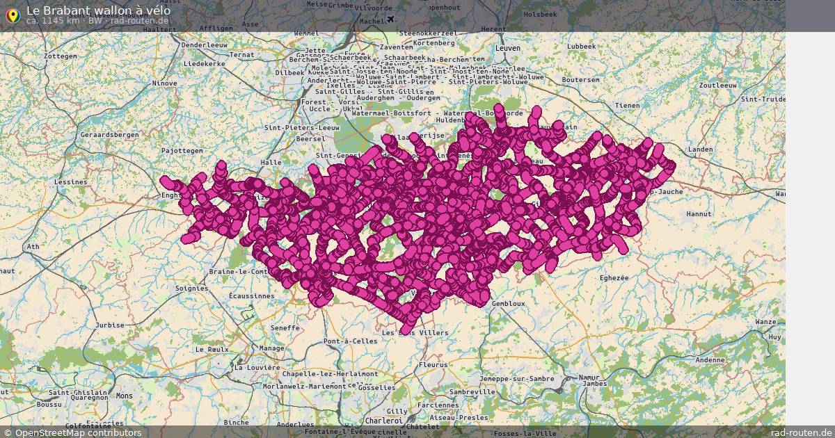 Le Brabant wallon à vélo (BW) – Fernradroute auf Rad-Routen.de