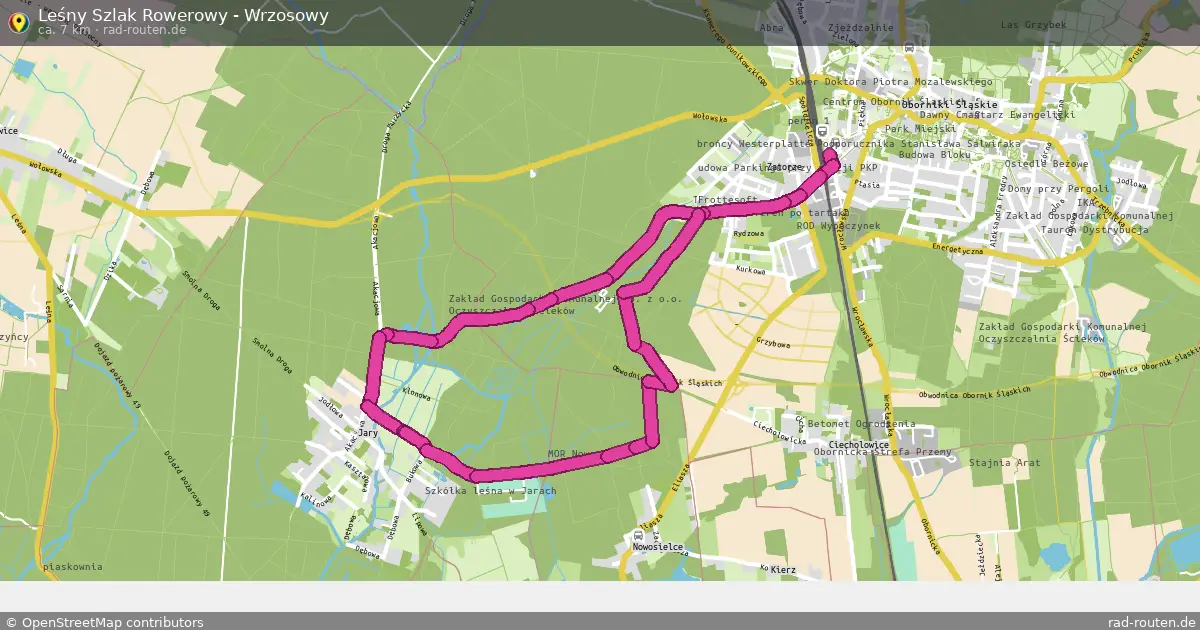 Leśny Szlak Rowerowy - Wrzosowy – Fernradroute auf Rad-Routen.de