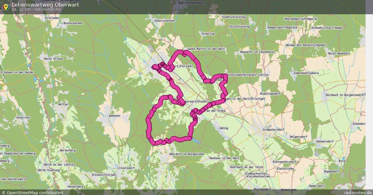 Lebenswartweg Oberwart – Fernradroute auf Rad-Routen.de