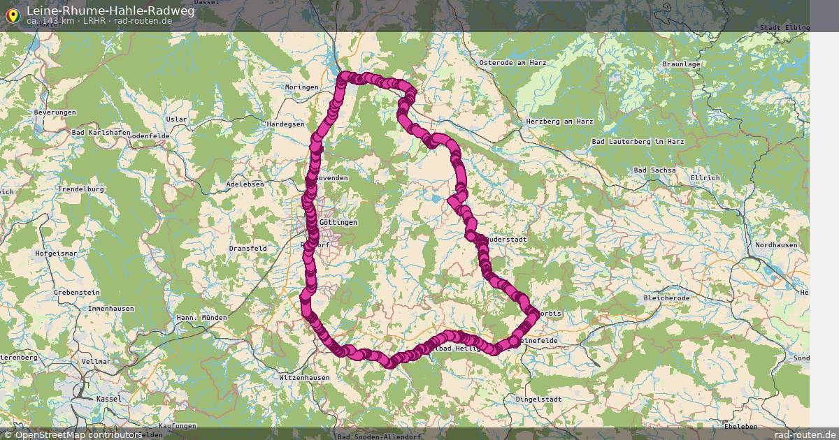 Leine-Rhume-Hahle-Radweg (LRHR) – Fernradroute auf Rad-Routen.de