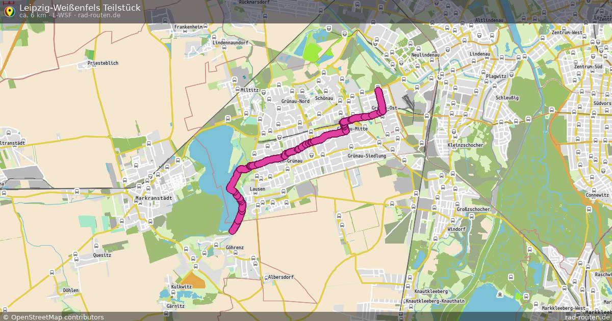 Leipzig-Weißenfels Teilstück (L-WSF) – Fernradroute auf Rad-Routen.de