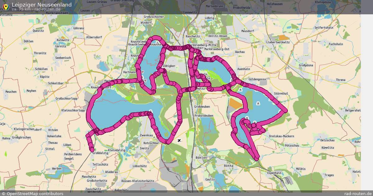 Leipziger Neuseenland – Fernradroute auf Rad-Routen.de
