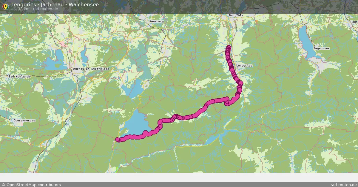 Lenggries - Jachenau - Walchensee – Fernradroute auf Rad-Routen.de