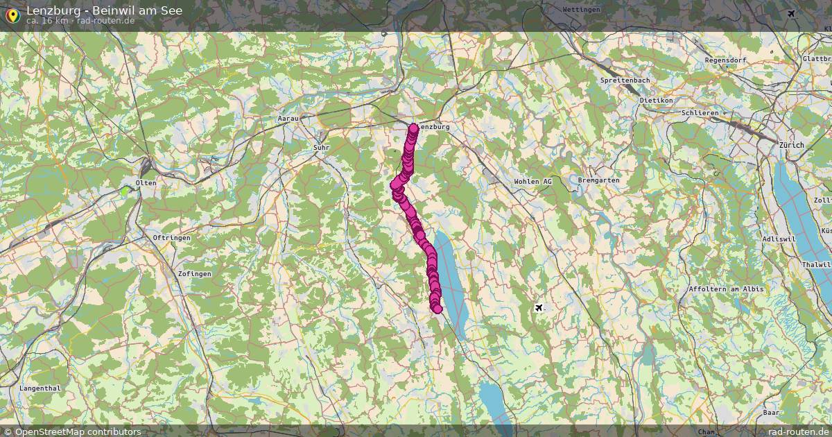 Lenzburg - Beinwil am See – Fernradroute auf Rad-Routen.de