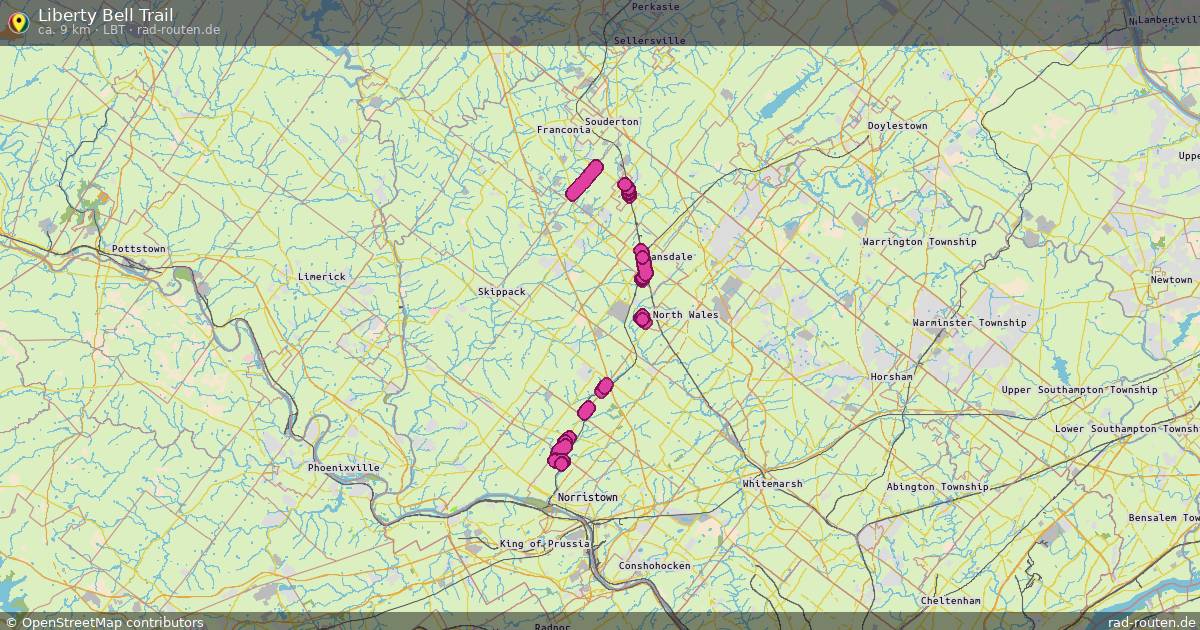 Liberty Bell Trail (LBT) – Fernradroute auf Rad-Routen.de