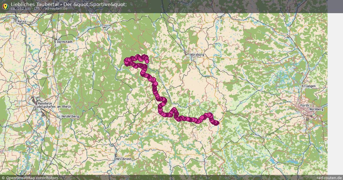 Liebliches Taubertal - Der "Sportive" (LTS) – Fernradroute auf Rad-Routen.de