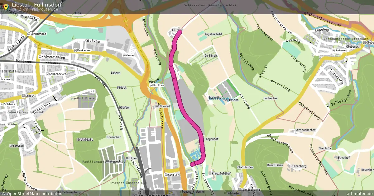 Liestal - Füllinsdorf – Fernradroute auf Rad-Routen.de