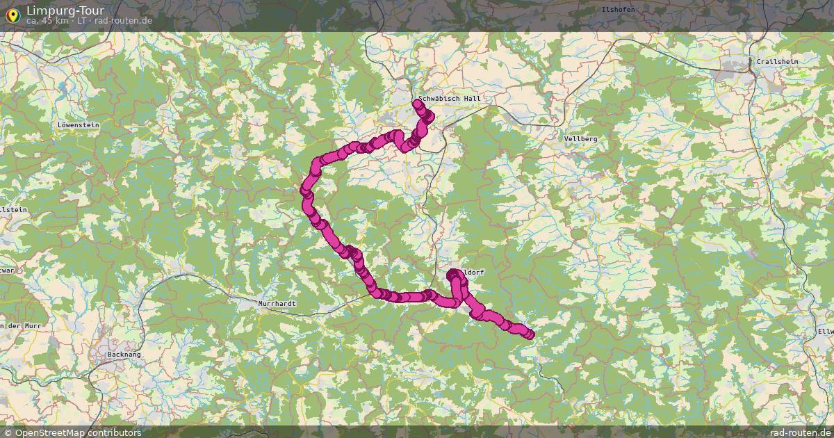 Limpurg-Tour (LT) – Fernradroute auf Rad-Routen.de