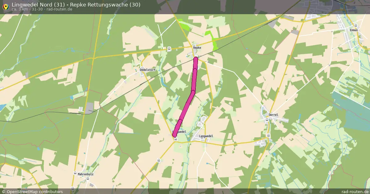 Lingwedel Nord (31) - Repke Rettungswache (30) (31-30) – Fernradroute auf Rad-Routen.de