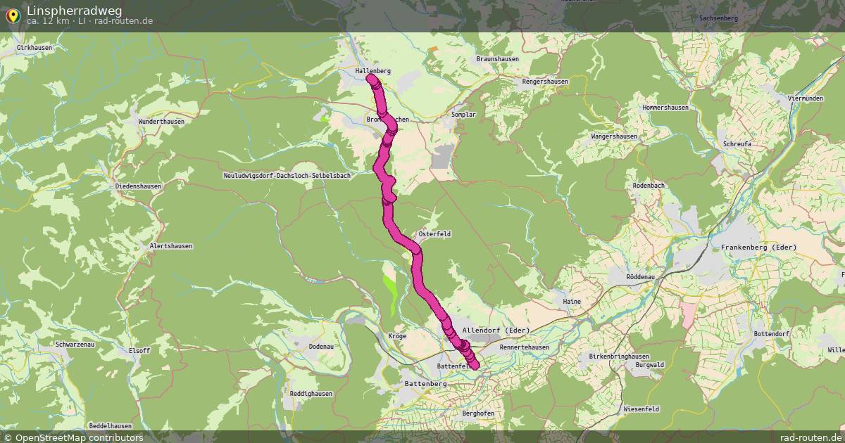 Linspherradweg (Li) – Fernradroute auf Rad-Routen.de