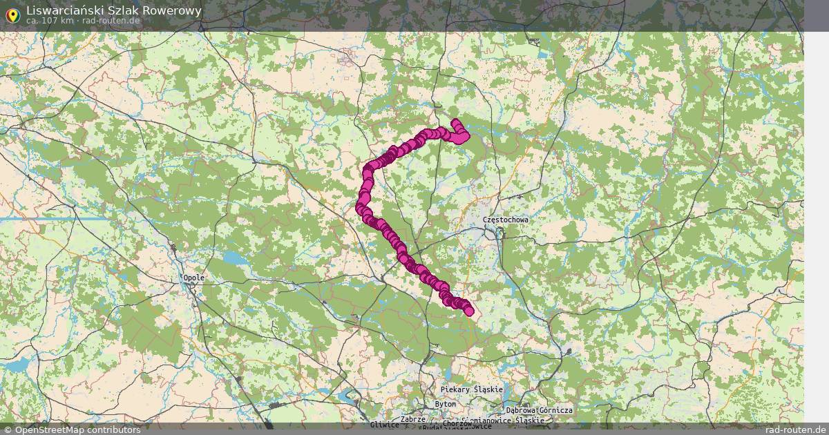 Liswarciański Szlak Rowerowy – Fernradroute auf Rad-Routen.de