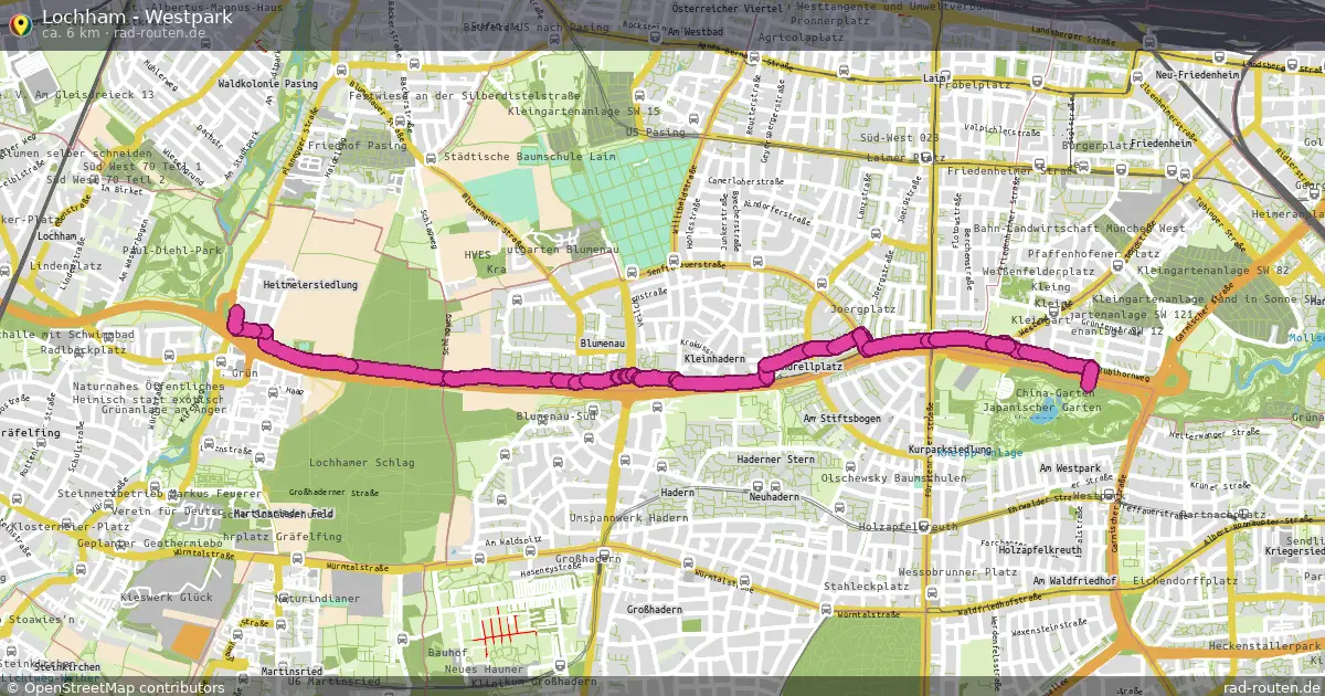 Lochham - Westpark – Fernradroute auf Rad-Routen.de