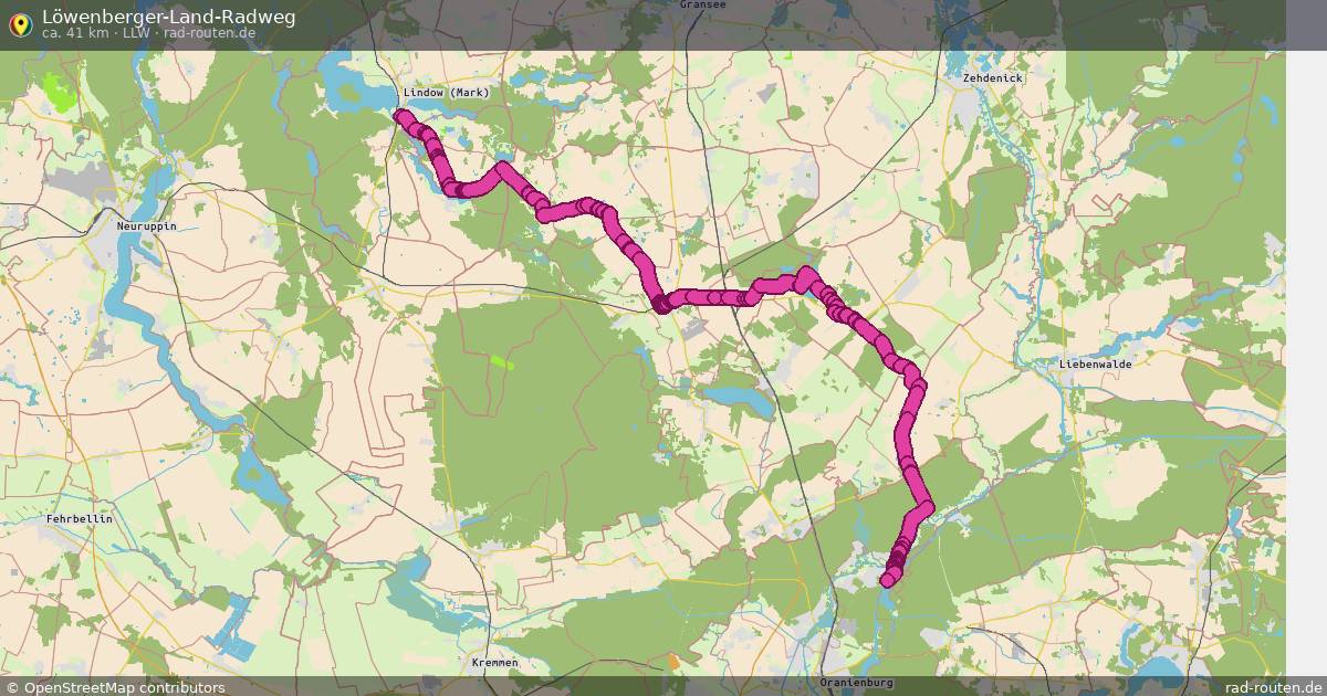 Löwenberger-Land-Radweg (LLW) – Fernradroute auf Rad-Routen.de