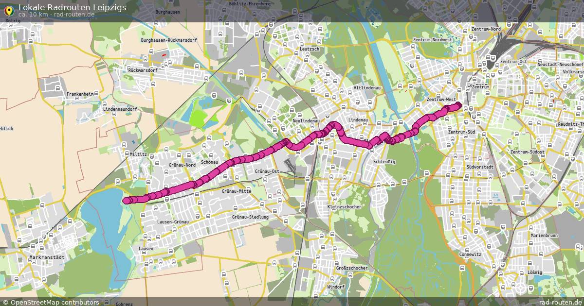 Lokale Radrouten Leipzigs